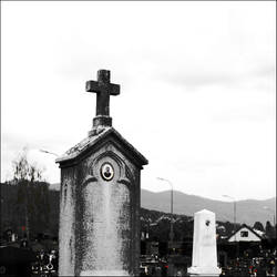 cemetery in bw