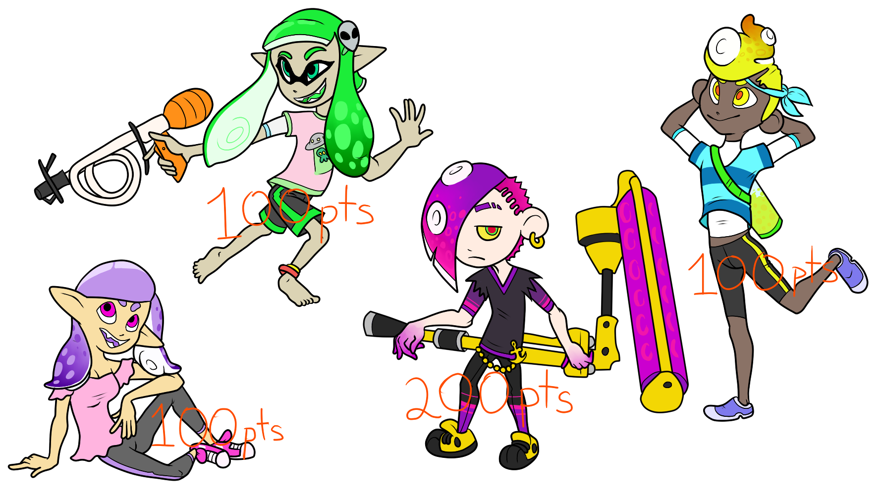Inkling and Octolings on Splatoon-Adopts - DeviantArt