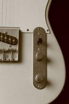 white vintage guitar