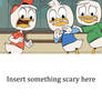Huey, Dewey and Louie scared meme template