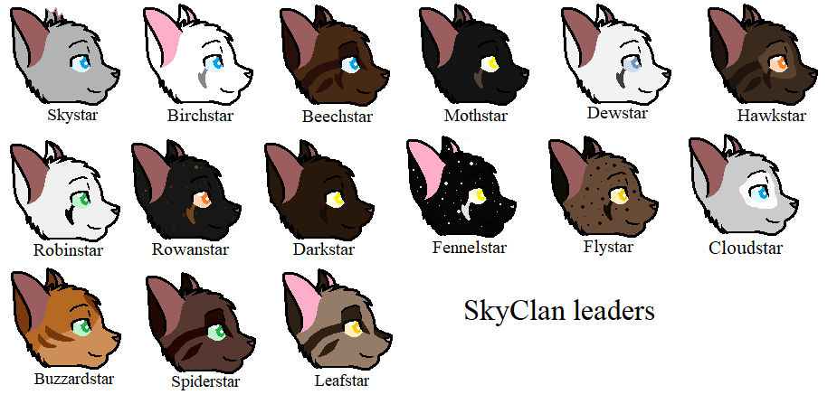 Heads Of SkyClan Leaders By Warrior verse gal On DeviantArt heads-of-skyclan-leaders-by-warrior-verse-gal-on-deviantart