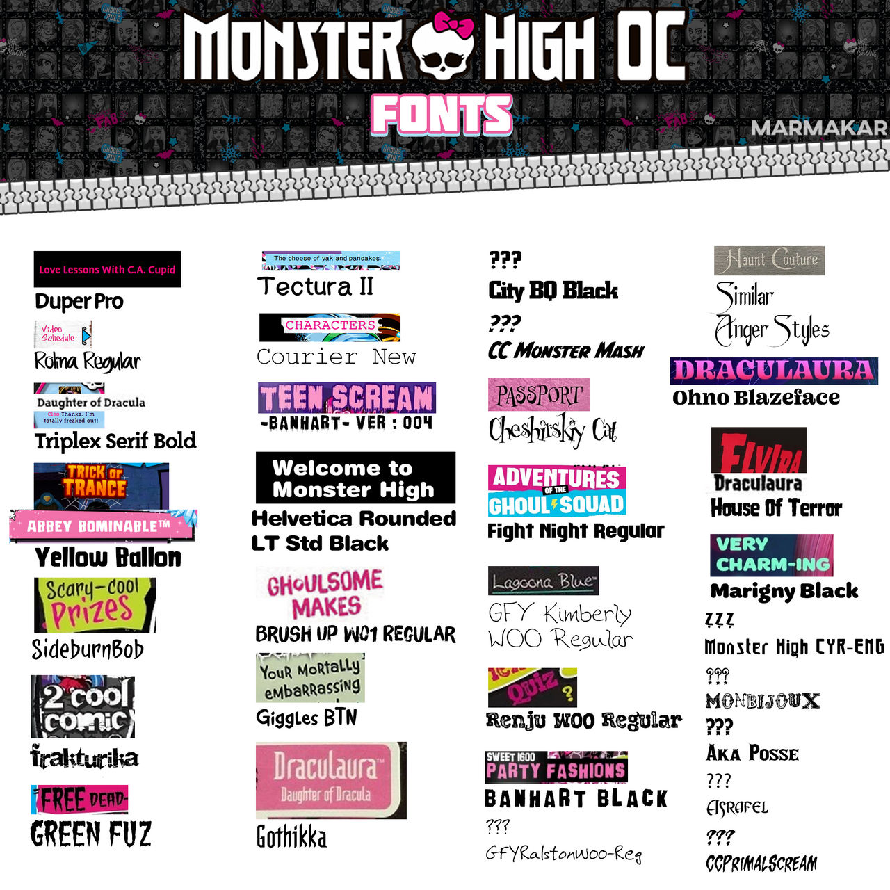 Monster High Fonts Pack ENG by marmakar on DeviantArt