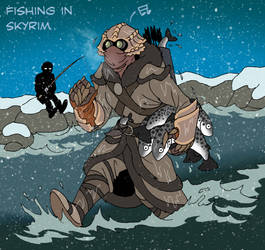 Skyrim - Fishing manually