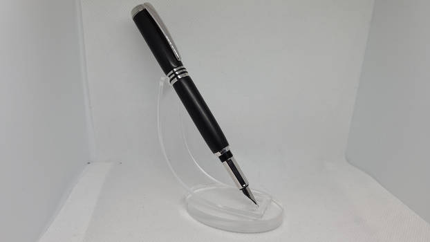 African Blackwood Tycoon Rhodium Fountain Pen