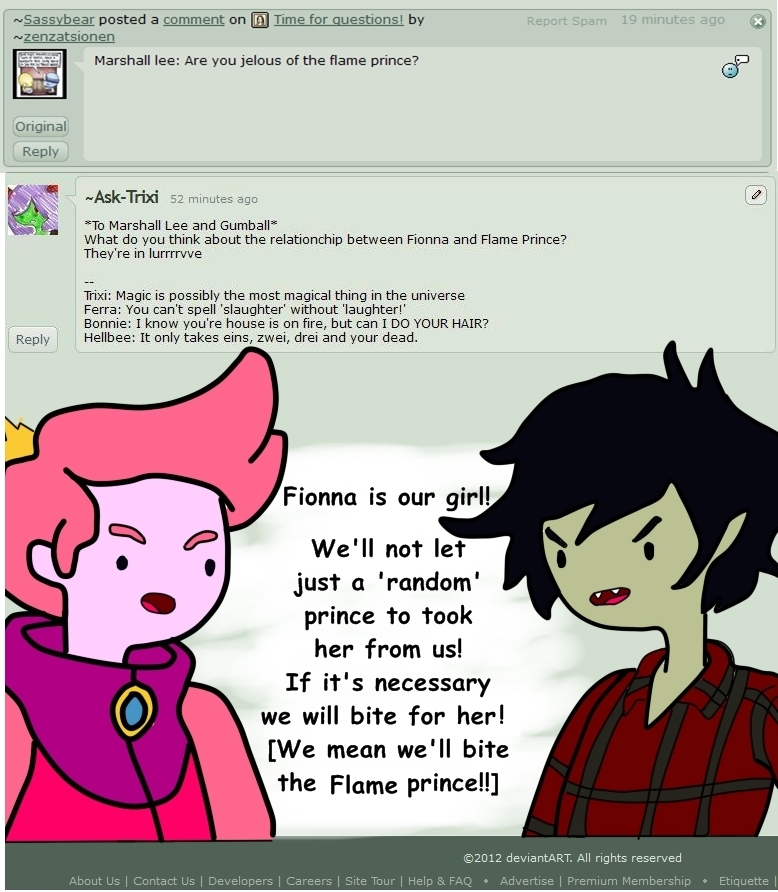 Marshall Lee and and Gumball answer [1]