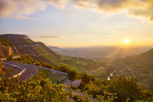 Sunset over Millau