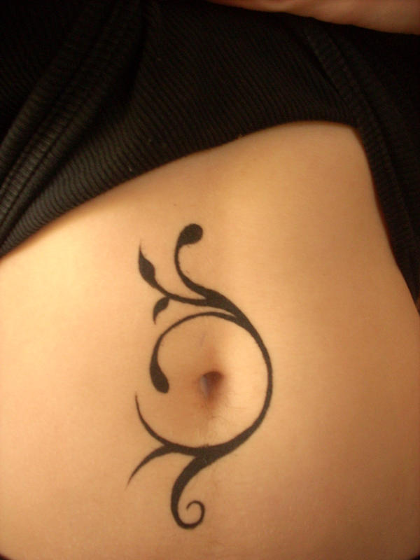 Temporary belly tattoo