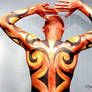 Body-painting exhibition Back