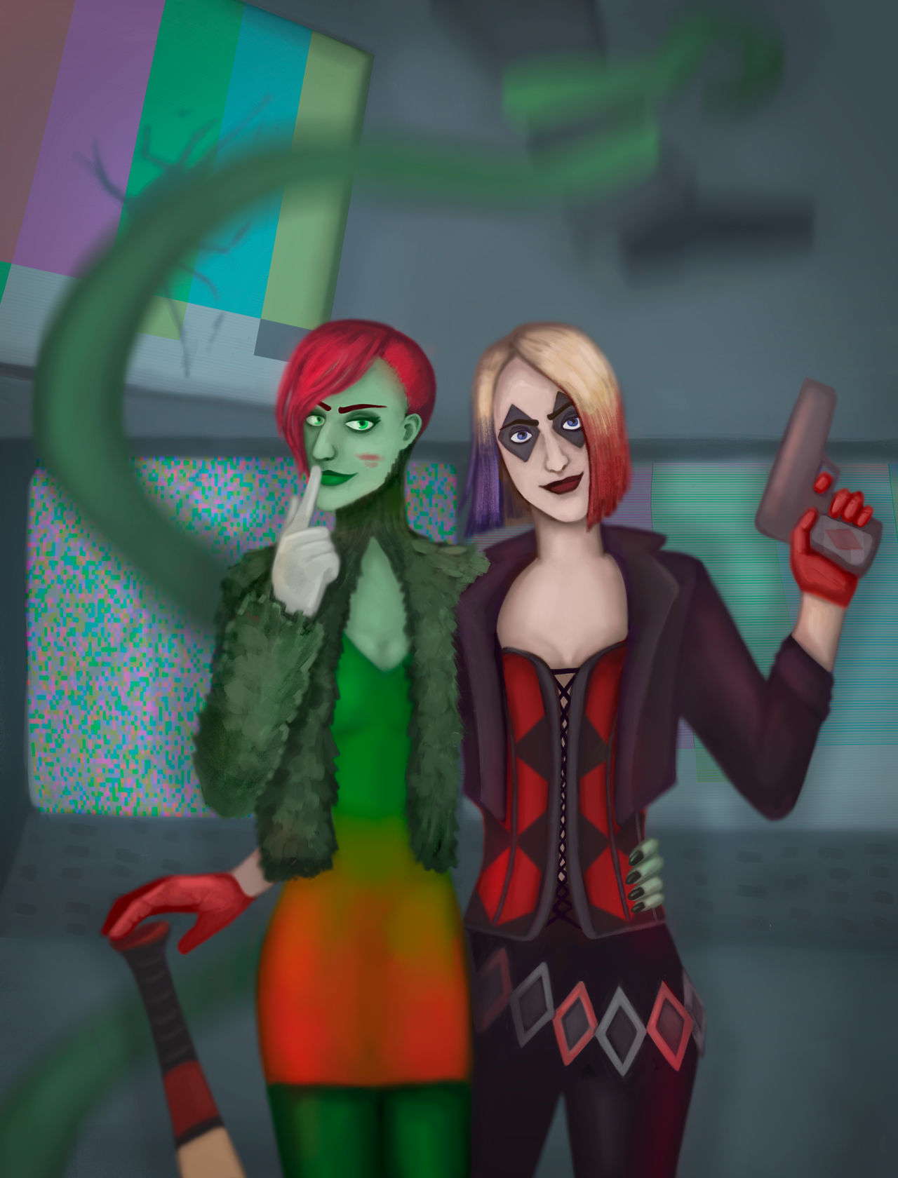 Poison Ivy and telltale games Harley Quinn by Underjjoyed on DeviantArt