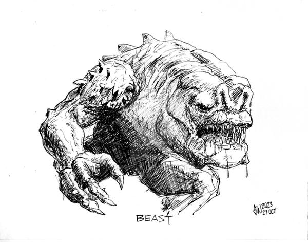 C] Inktober Day 27 - Beast by Harald_Horfager -- Fur Affinity [dot] net