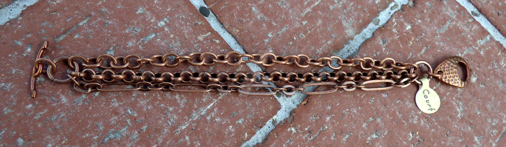 Copper multi-chain bracelet