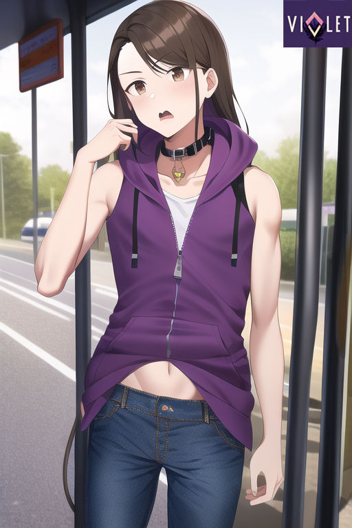 Collared First Person Collared at the Bus Stop 6/9 by IzzyViolet on DeviantArt