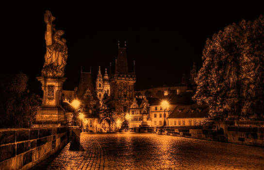 Charles Bridge at night