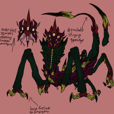 Kaiju Insect Insectoid Kaiju Concept by CreatureUnderTheBed on DeviantArt