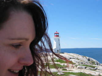 Jessica infront of Lighthouse