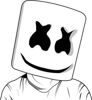 Marshmello Head LineArt