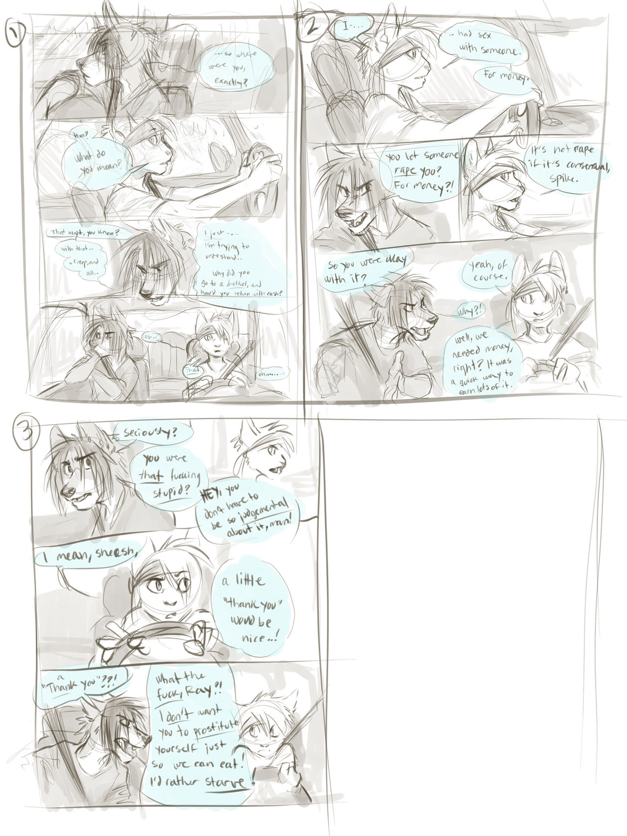 rough comic page layouts by oomizuao