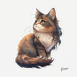 Chibi Maine Coon Sticker