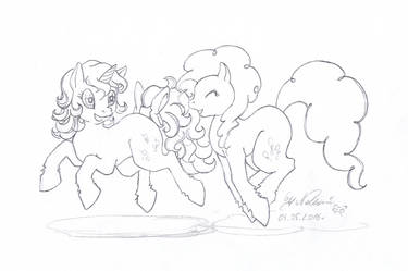 Two most joyful ponies in entire Equestria- sketch