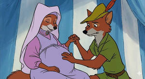Pregnant Maid Marian Robin Hood feels her belly