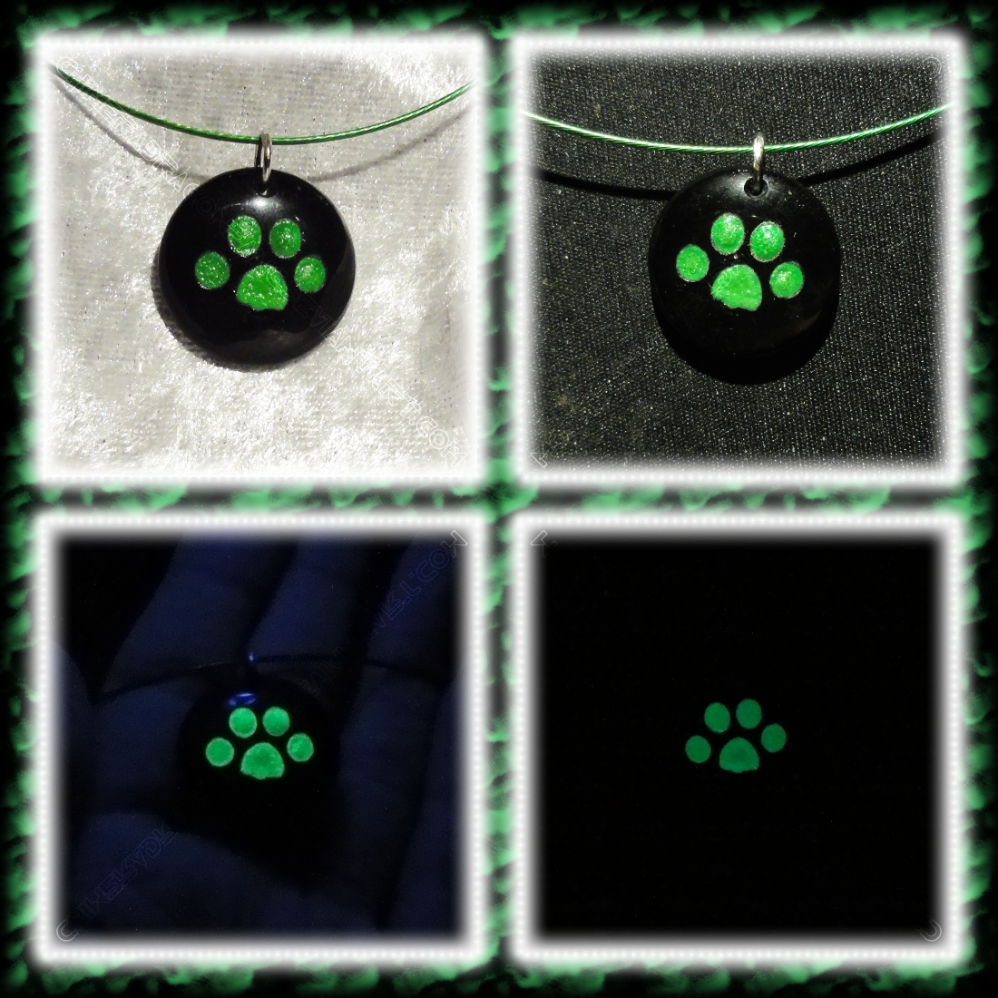 Cat Paw Pendant - Onyx in Green