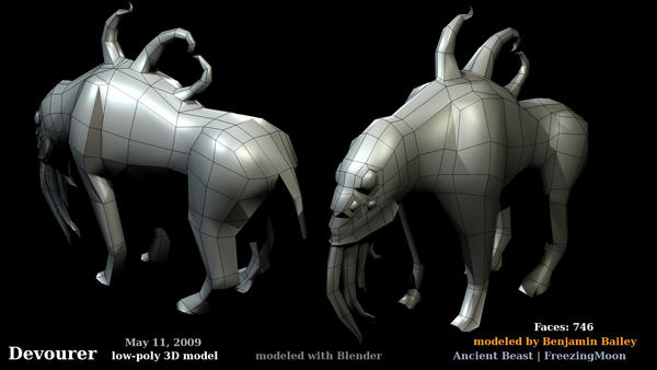 Devourer - low-poly 3D model