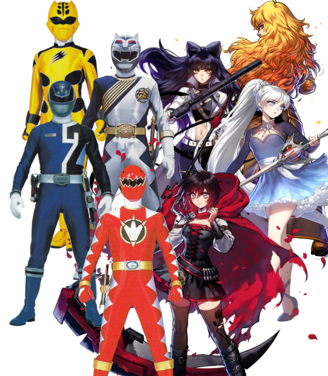 Team RWBY Normal and Power Rangers Edition by Simbiothero on DeviantArt