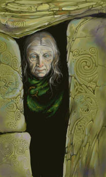 Woman with a Celtic Stone