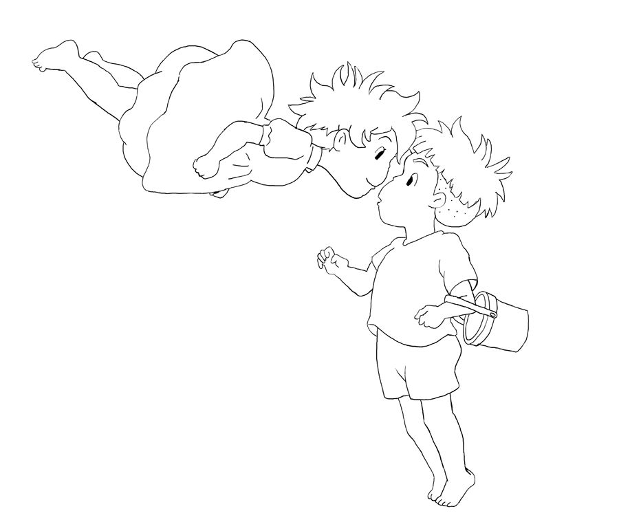 Ponyo Line art by Melpy on DeviantArt