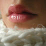 lips with white scarf.