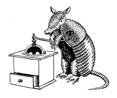 Armadillo and Coffee Grinder