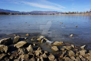 Icy Lake and Mountains