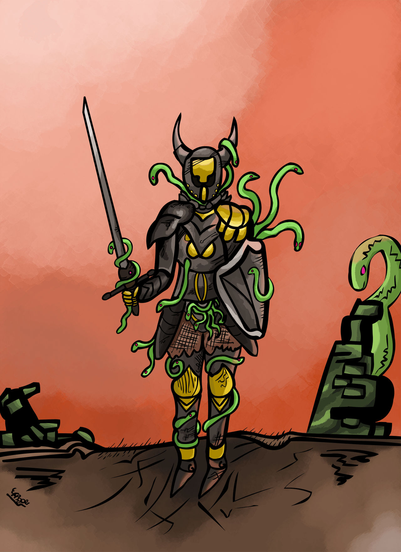 Knight Python Snake Snake Knight by Irronmawn on DeviantArt