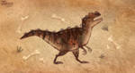 Ceratosaurus (cave painting) by JeneryFilly