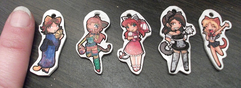 fangirl shrinky-dink charms