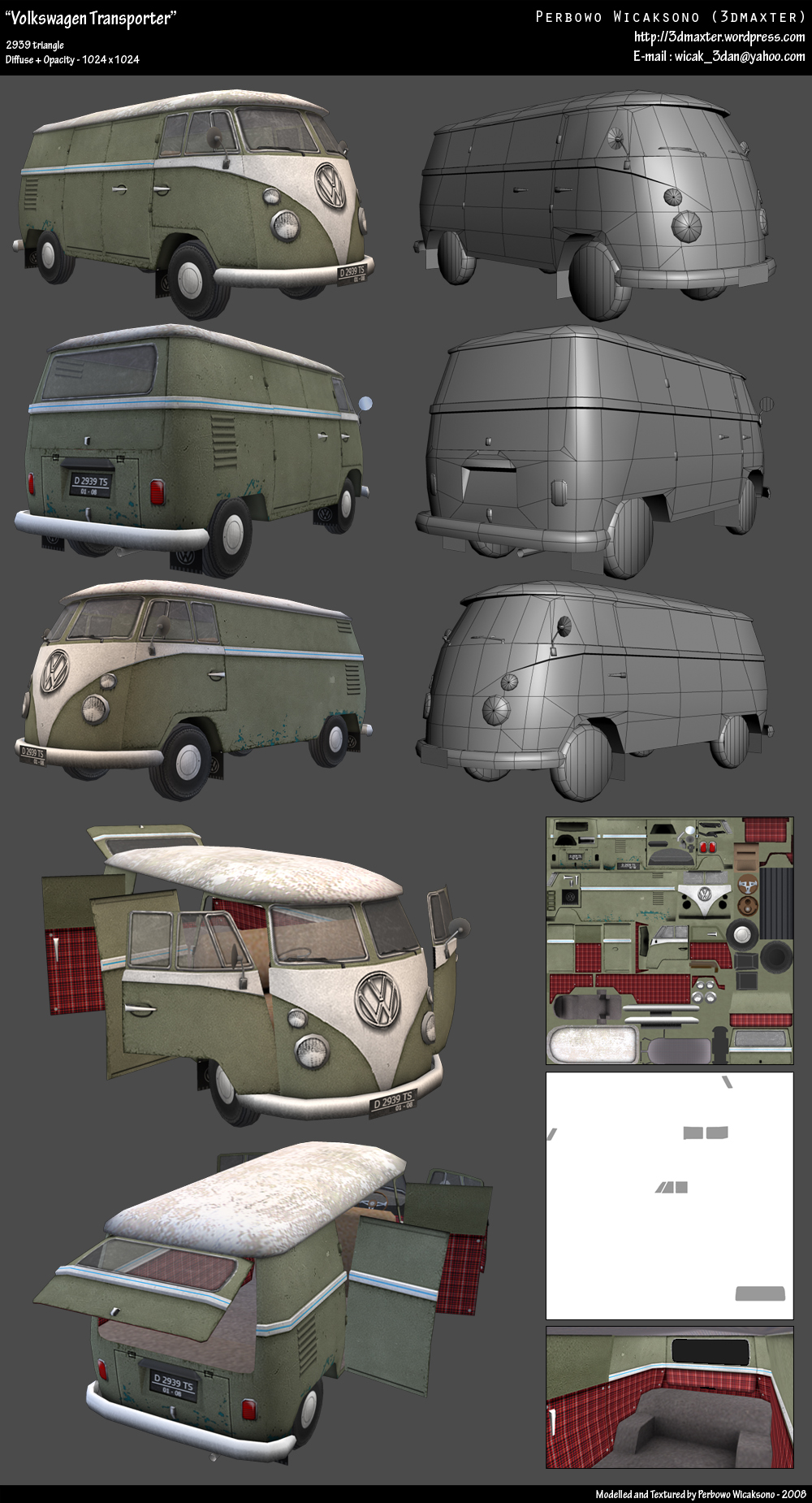 Old VW Transporter - Lowpoly