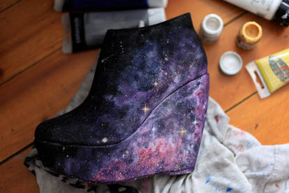 Handpainted nebula shoes