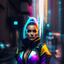 Cyberpunk girl in a 2100