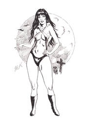 Vampirella bw pinup