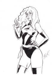 Ms Marvel bw pinup