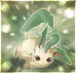 Leafeon Sitting Front View by Taurustiger86 on DeviantArt