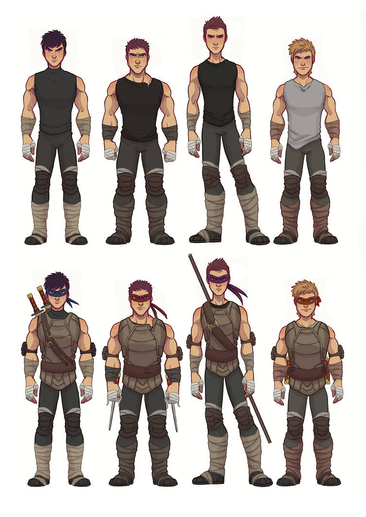 TMNT 2k12 Humanized Full Body by NightLiight on DeviantArt