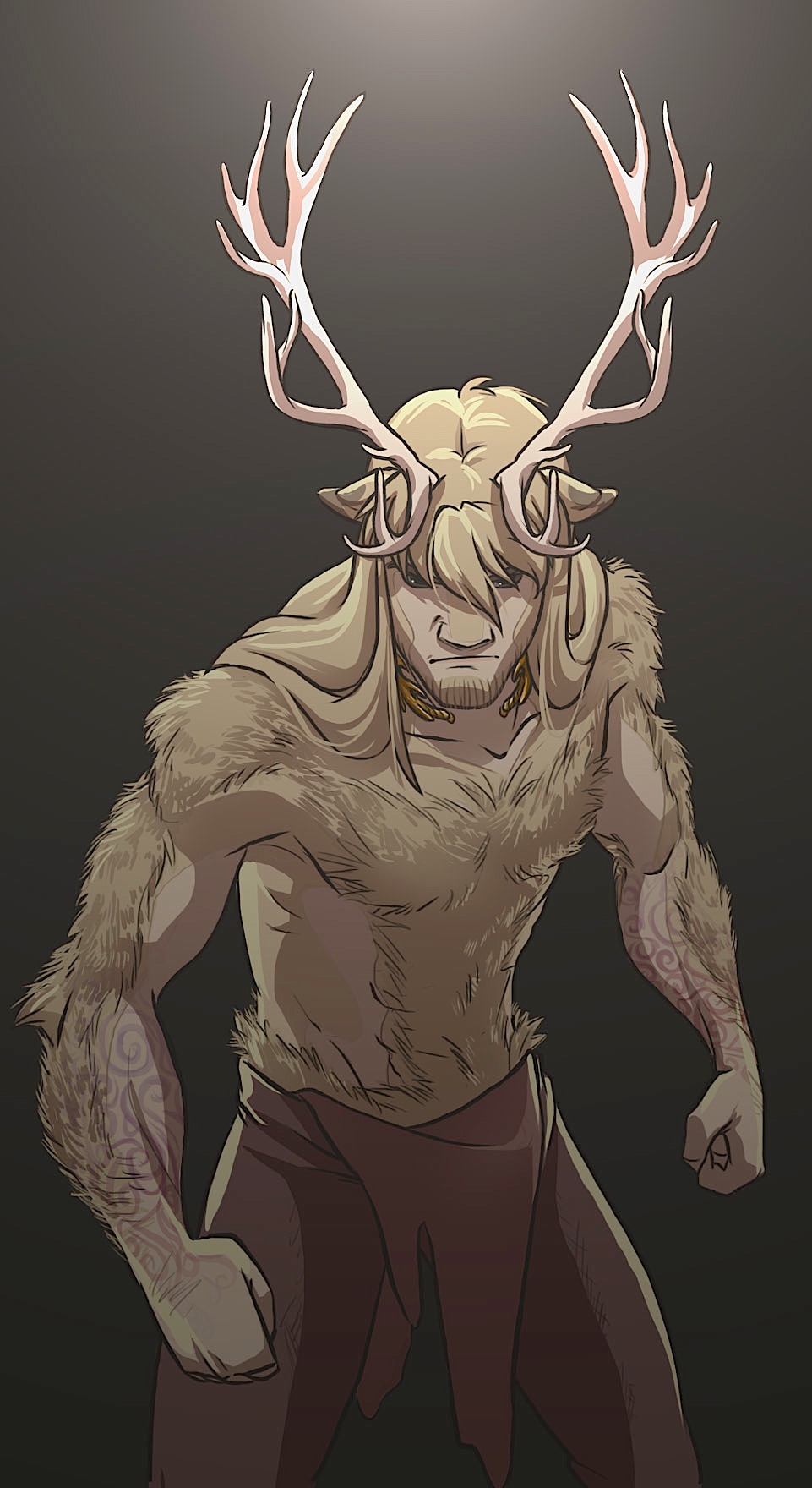 Angry Stag - Stag and the Maiden by NightLiight