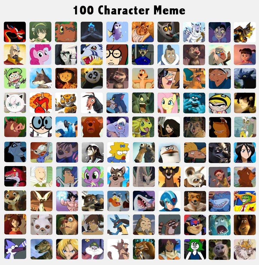 Mis 100 personajes favoritos (Meme) by lobowupp on DeviantArt
