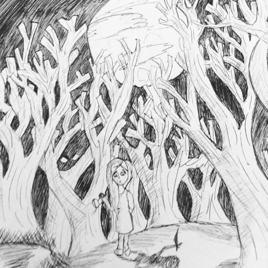 Заколдованный рисунок. Рисунок леса для срисовки. Лес карандашом. Сказочный лес рисунок карандашом. Фантастический лес рисунки простые.