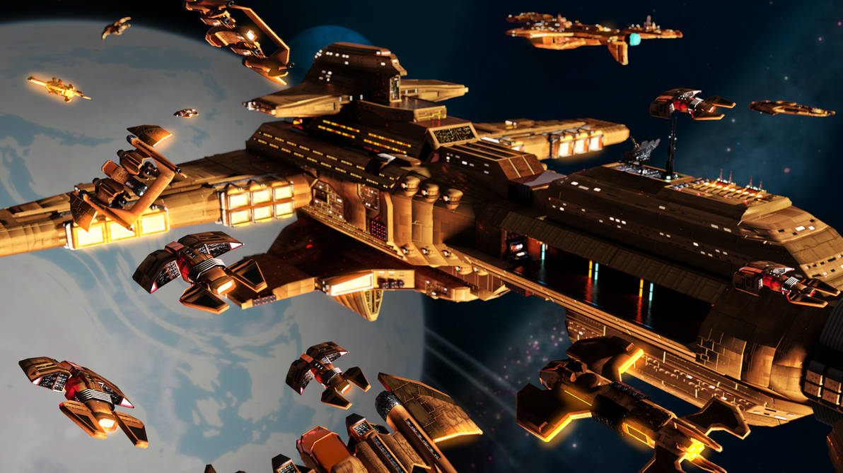 Cardassian Shuttle Cardassian Hutet and Fighters engaging by Ryselle-Chan on DeviantArt