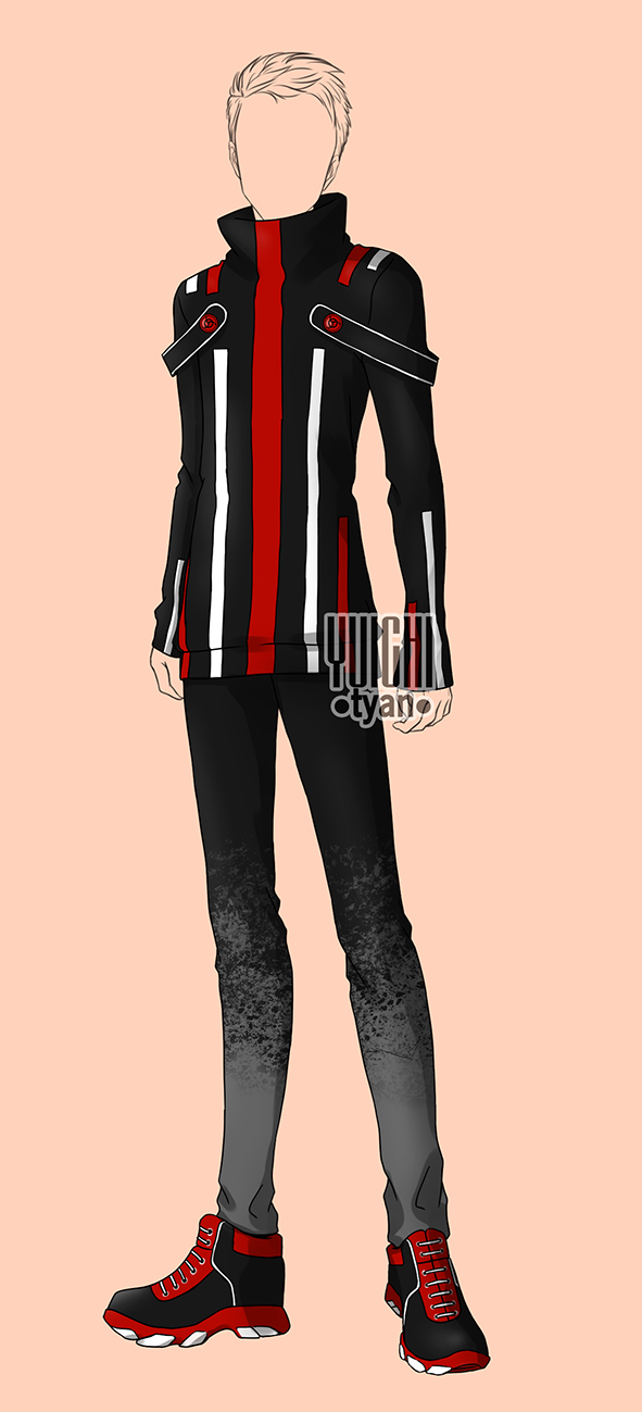 [closed] Auction BW+red Outfit men 33 (164) by YuiChi-tyan on DeviantArt
