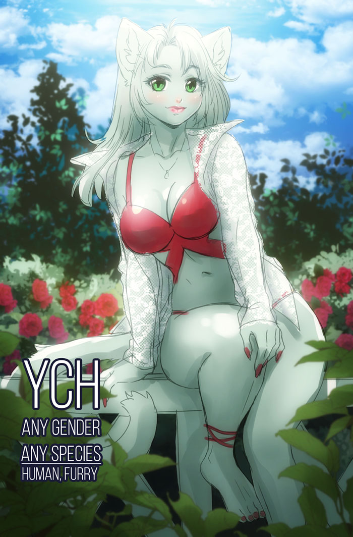 closed auction YCH beautiful garden
