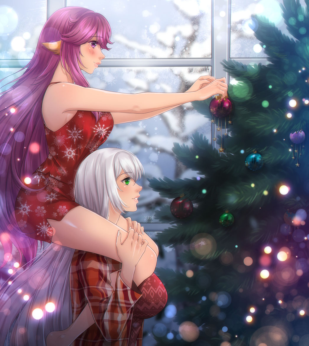 finished YCH decorate the Christmas tree