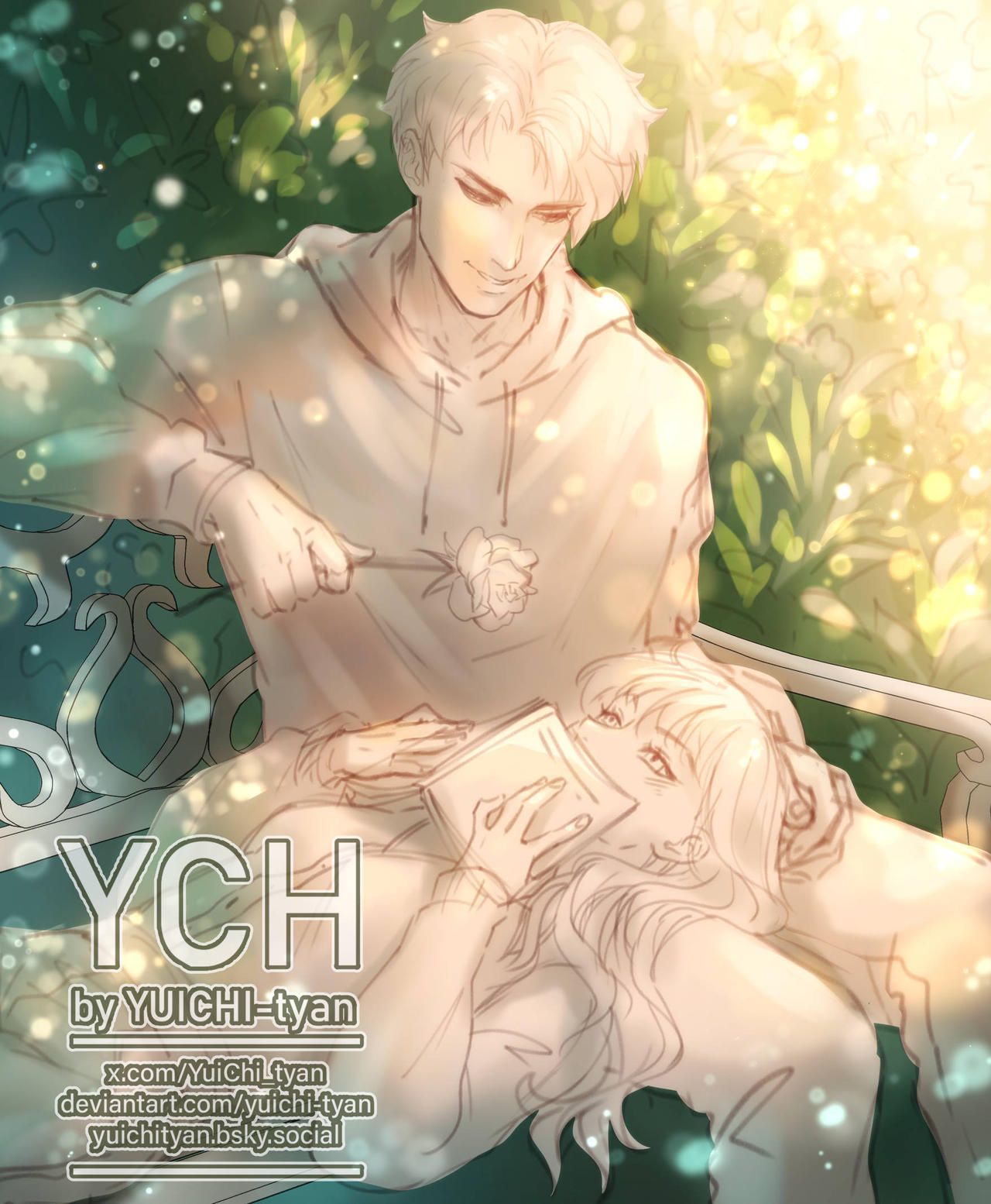 closed YCH a couple is relaxing in the park